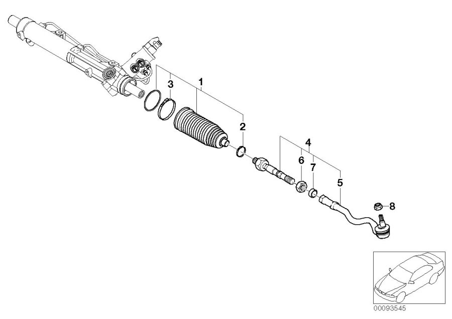 Diagram Steering LINKAGE/TIE rods for your 2022 BMW X3   