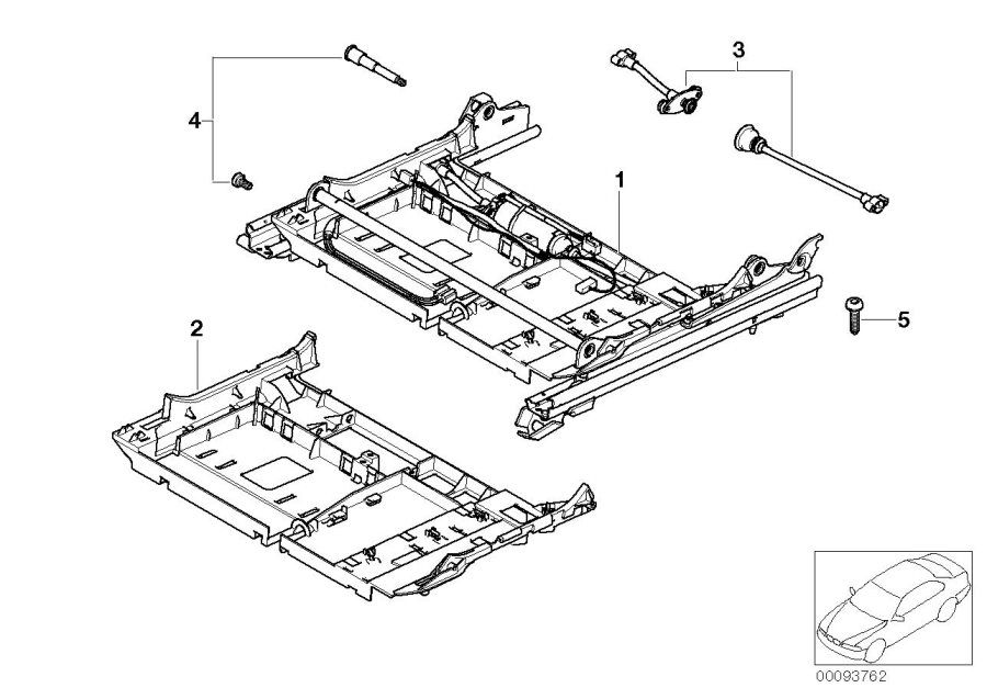 Diagram FRONT SEAT RAIL for your 2007 BMW M6   