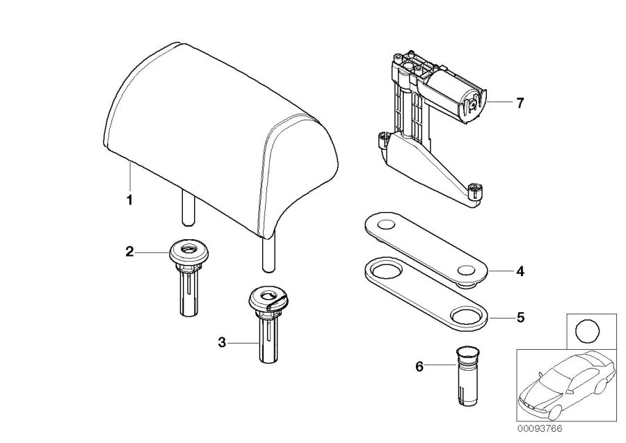 Diagram Rear seat head restraint for your 2018 BMW X2 28iX  