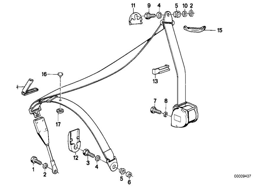 Le diagramme PIECES DE CEINTURE DE SECURITE AVANT pour votre BMW