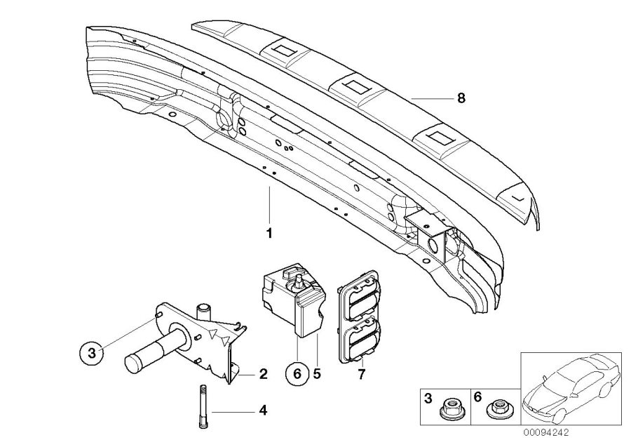 Diagram Carrier, rear for your 2000 BMW 528i   