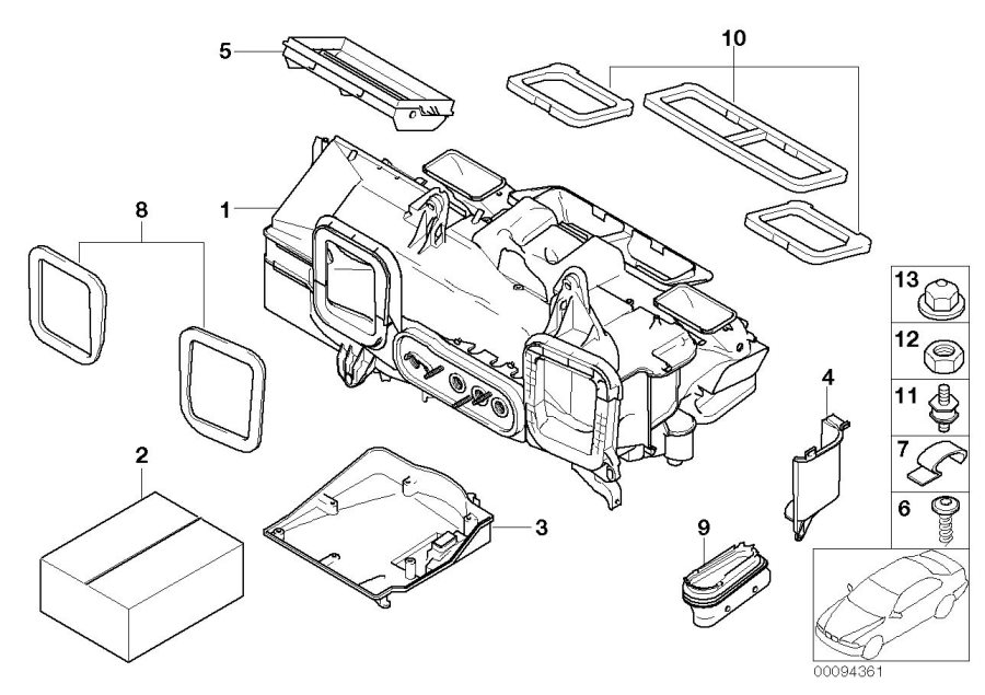 Diagram Housing parts automatic air conditioning for your BMW