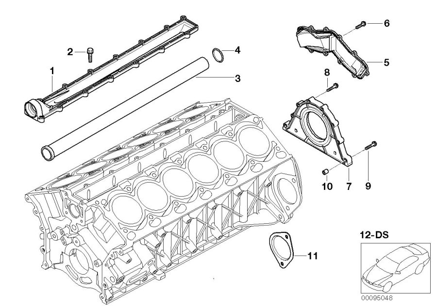 Diagram Engine Block Mounting Parts for your 2010 BMW 528xi   