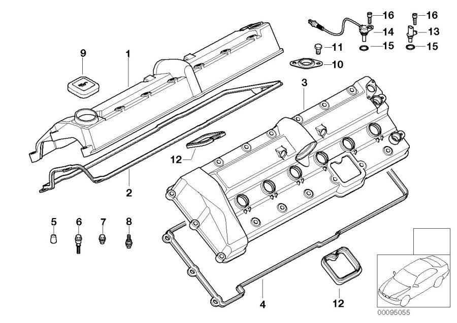 Diagram Cylinder head cover for your 2006 BMW 330xi   
