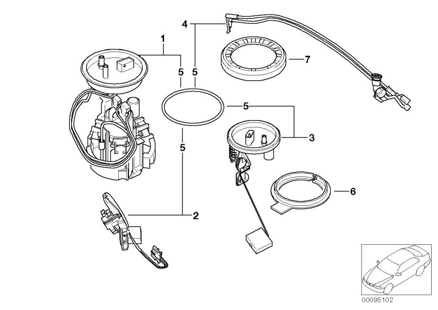 Diagram Fuel pump and fuel level sensor for your 2010 BMW 750LiX   
