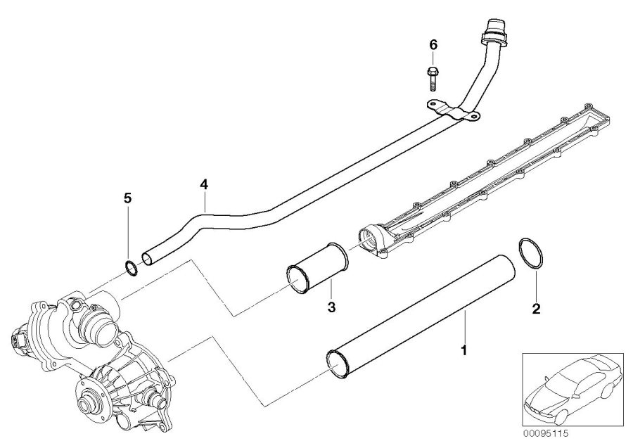 Diagram Cooling system pipe for your BMW