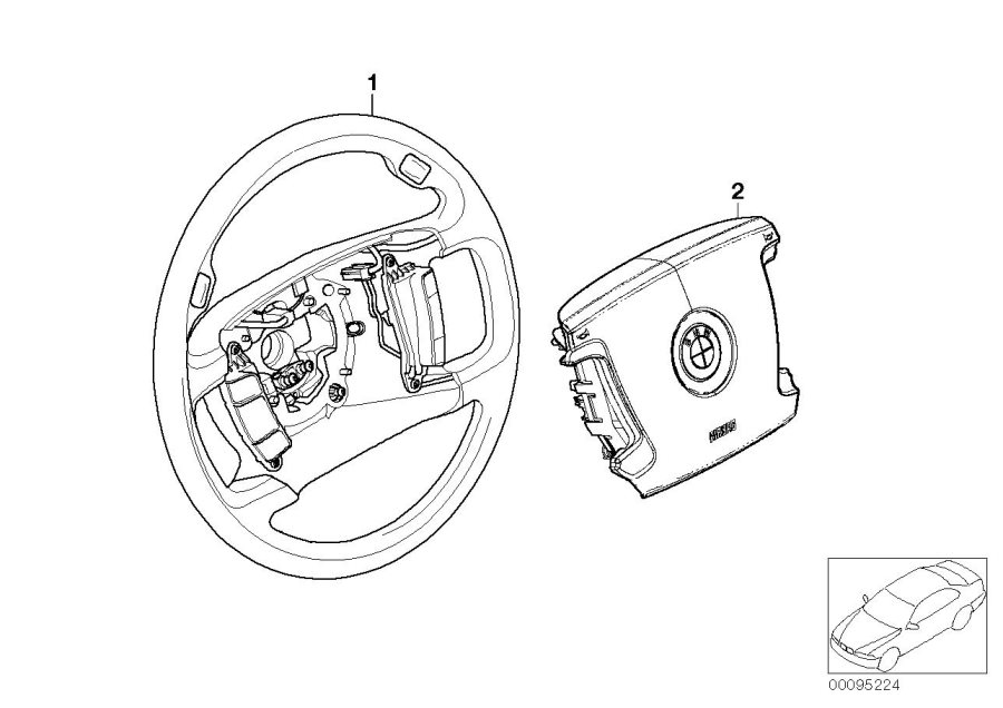 Diagram Steering wheel Airbag-smart multifunct. for your 2023 BMW X3  30eX 