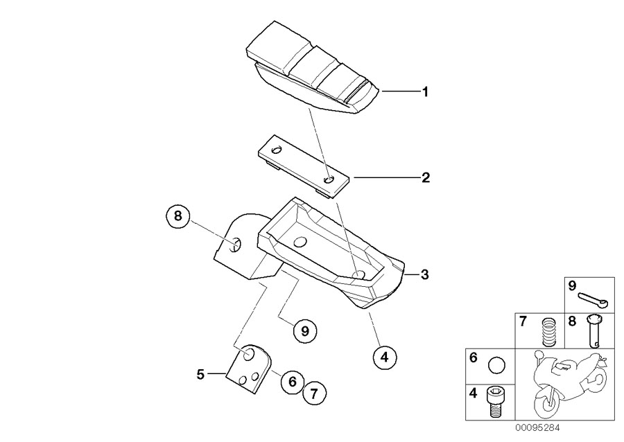 Diagram Rear footrests for your 2004 BMW K1200LT   