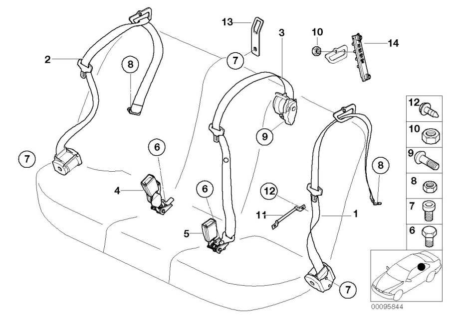 Diagram Safety belt rear for your 2017 BMW i3   