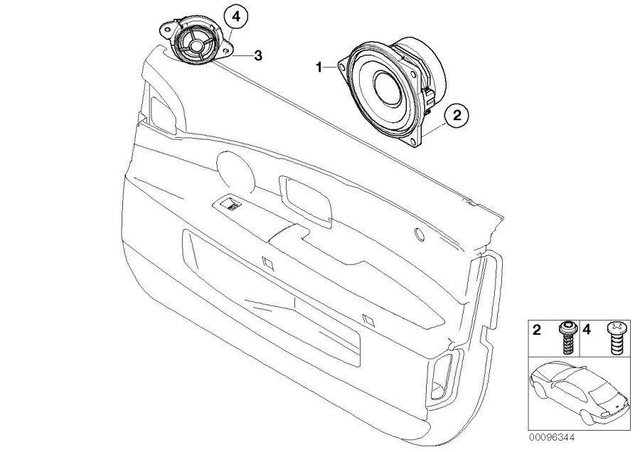 Diagram Single parts, Stereo System, door frnt for your BMW