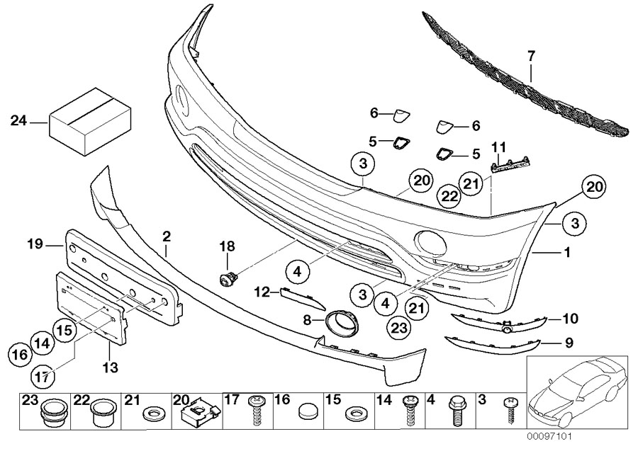 Diagram Trim cover, front I for your 2007 BMW M6   