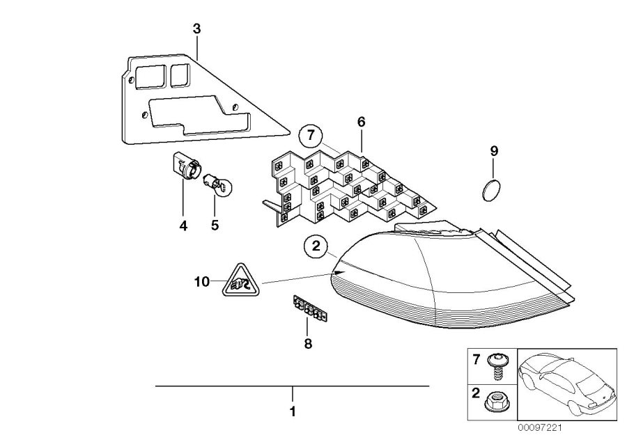 Diagram Rear light in the side panel for your 2016 BMW M6   