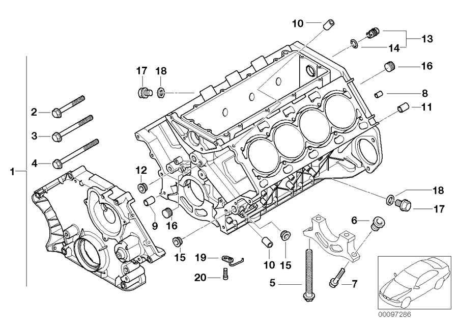 Diagram Engine Block for your 2018 BMW 328d   