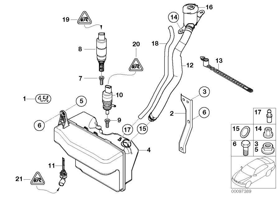 Diagram Reserv.,windshield/headlight washer syst for your 2021 BMW 228i   