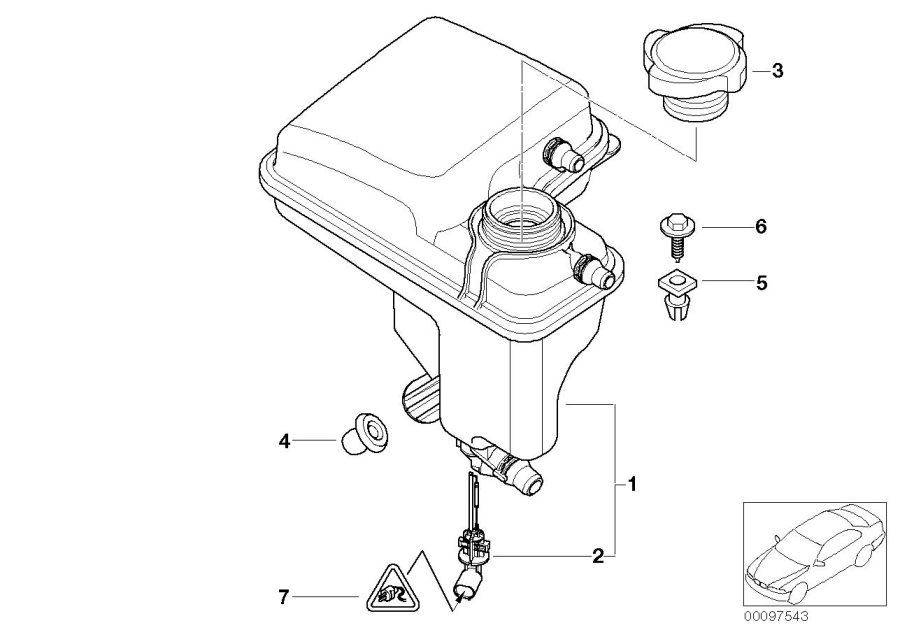 Diagram Cooling water expansion tank for your BMW