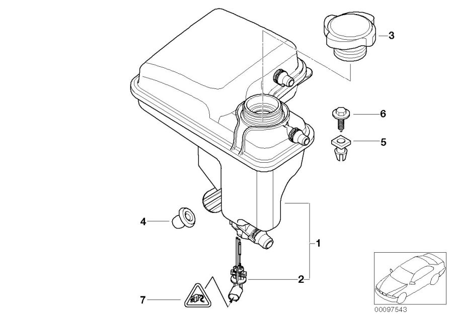 Diagram Cooling water expansion tank for your 2023 BMW X3  30eX 