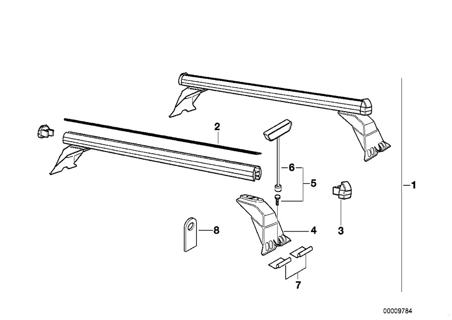 Diagram Roof rack for your 2000 BMW 330i   