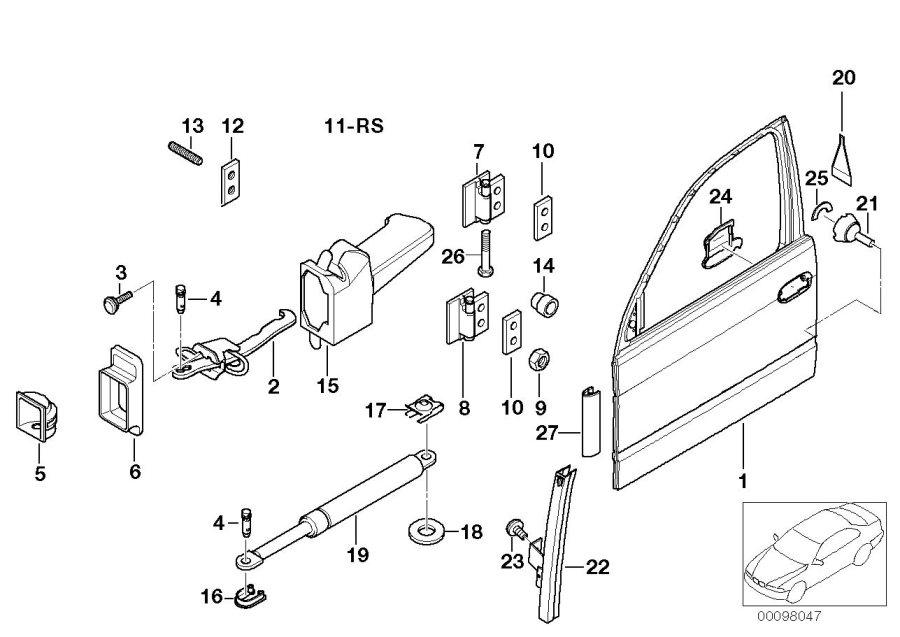 Diagram Front DOOR-HINGE/DOOR brake for your 2016 BMW 640iX   