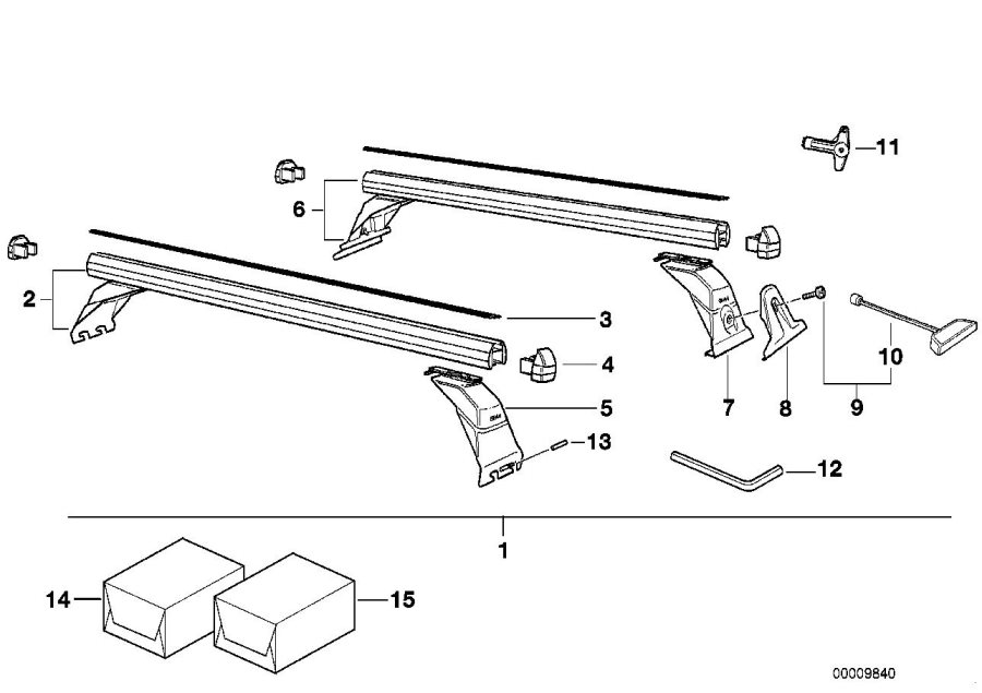 Diagram Rack support for your BMW 540iX  
