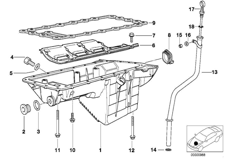 Diagram Oil PAN/OIL level indicator for your 2018 BMW X2 28i  