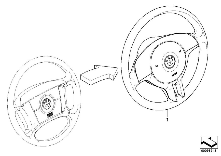 Diagram Modificat. 4-spoke strng whl => Sport for your 2023 BMW X3  30eX 