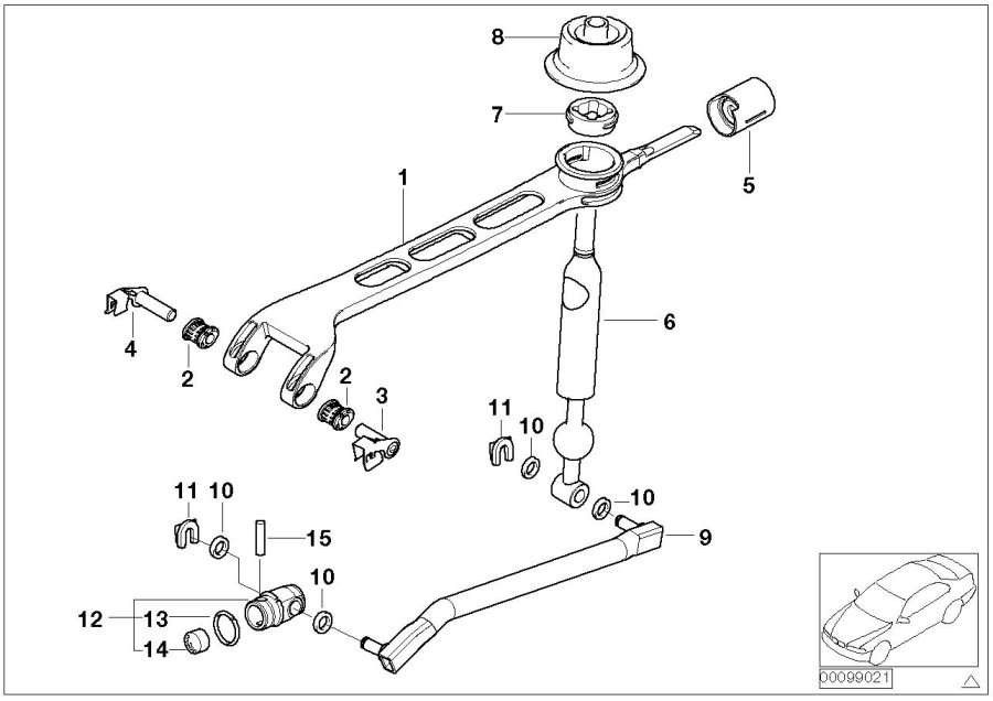 Diagram Gearshift manual transmission for your 1995 BMW 750iL   