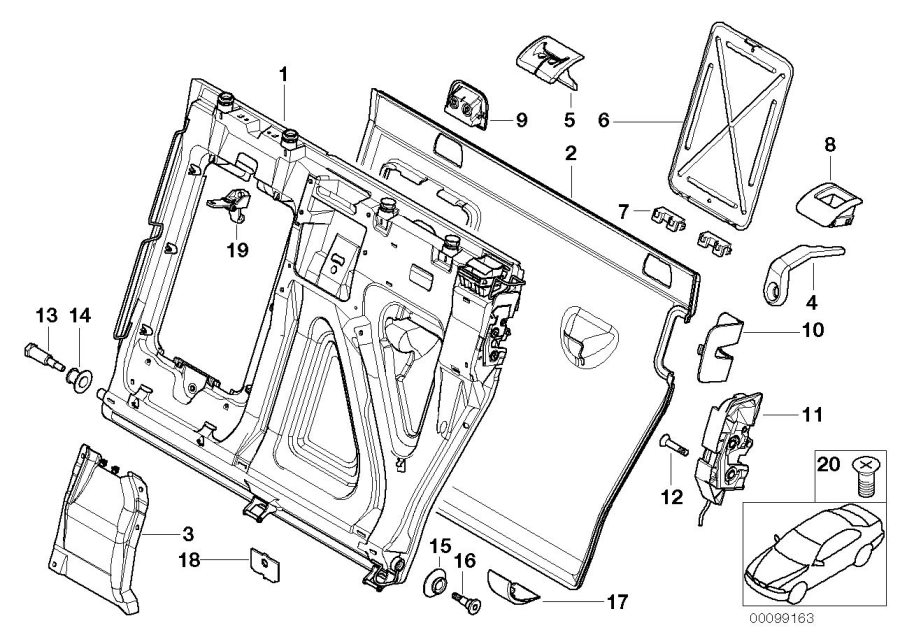 Diagram Seat, rear, seat frame, left for your 2007 BMW M6   