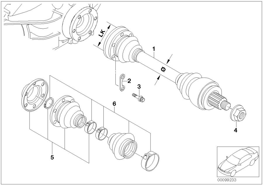 Diagram Output shaft for your 2005 BMW 545i   
