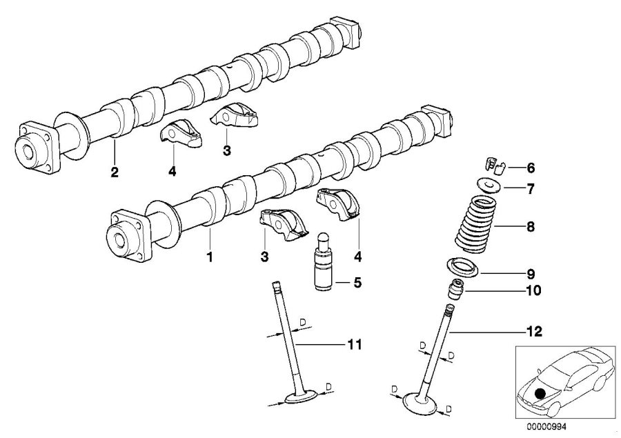 Diagram Valve timing gear - CAMSHAFT/VALVES for your BMW