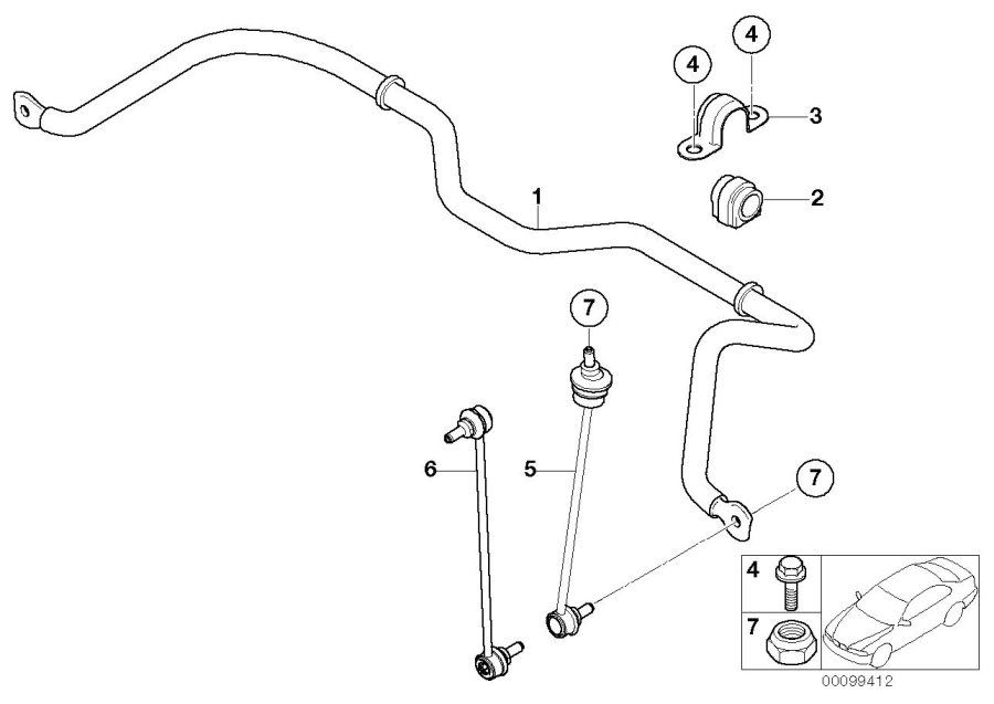 Diagram Stabilizer, front for your 2020 MINI Countryman   