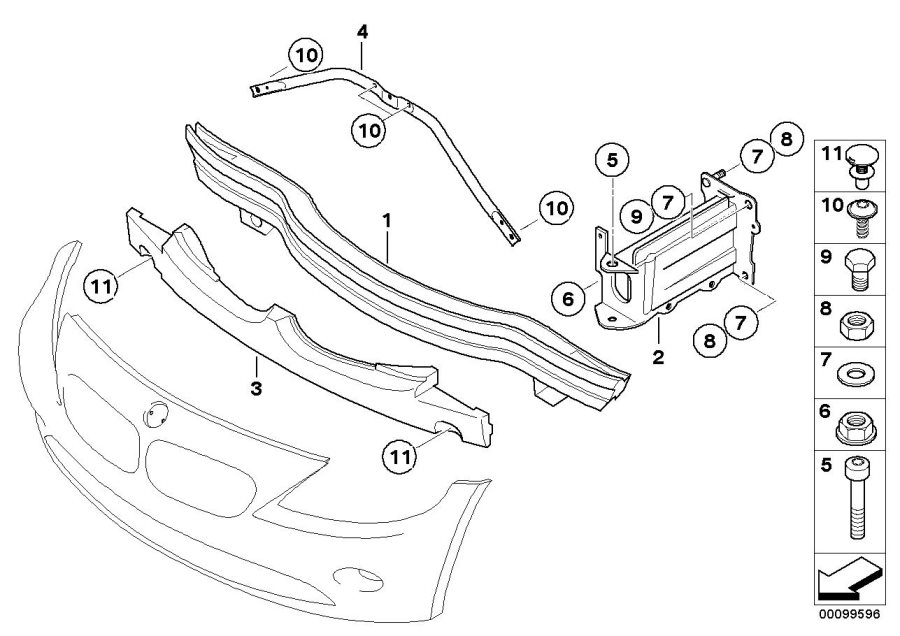 Diagram Carrier, front for your 2004 BMW 645Ci Convertible  