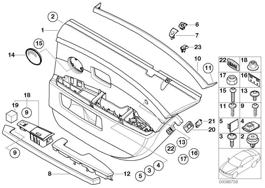 Diagram Rear door linings-side air BAG/LONG for your BMW