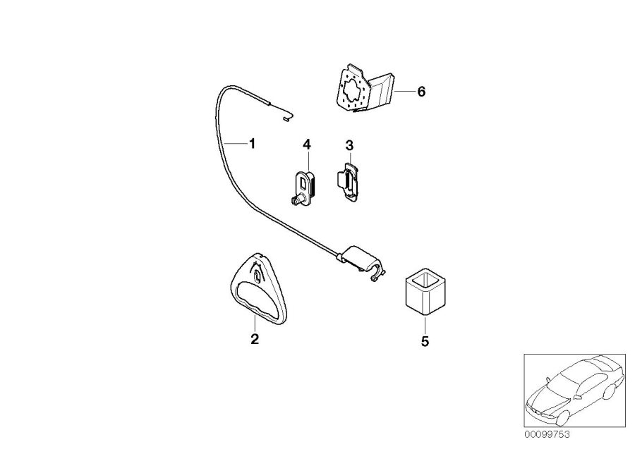 Diagram Retrofit,lugg. compartm. emrgncy release for your 2000 BMW 540i   