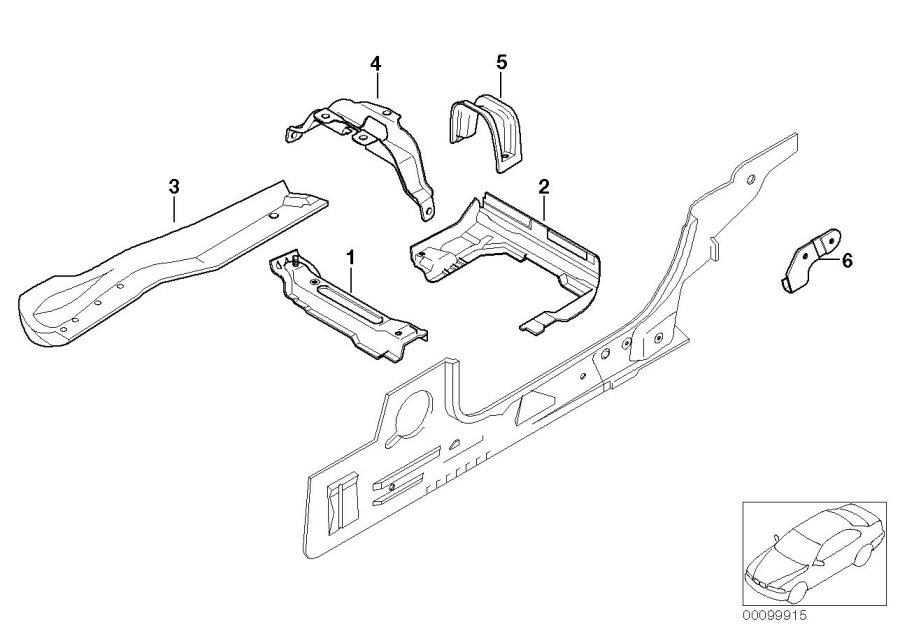 Diagram Rear floor parts for your 1988 BMW M6   