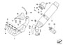 Exhaust system parts with mounts