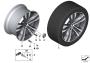Image of Gloss-turned light alloy rim. 11JX20 ET:37 image for your BMW