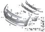 Image of Trim cover, bumper, primed, front. BASIS image for your BMW