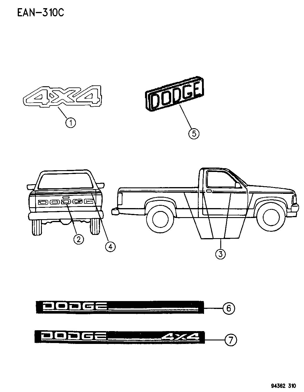 Full size assembly image of TAPE STRIPES AND DECALS N BODY, EXCEPT SPORT (1/1)