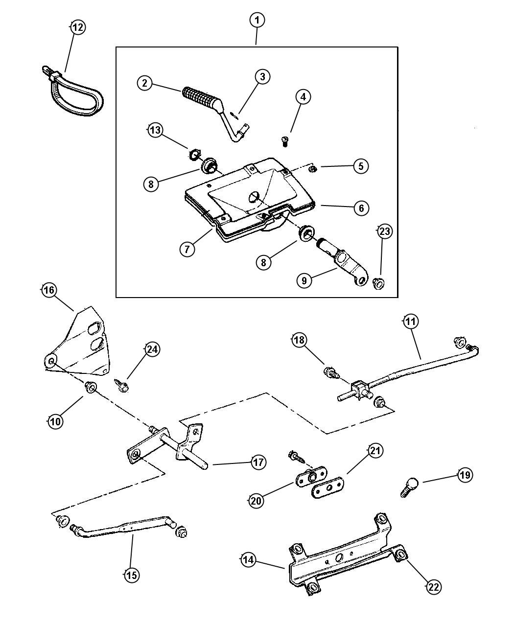 Diagram Gearshift Controls Command Trac (DHN). for your Jeep