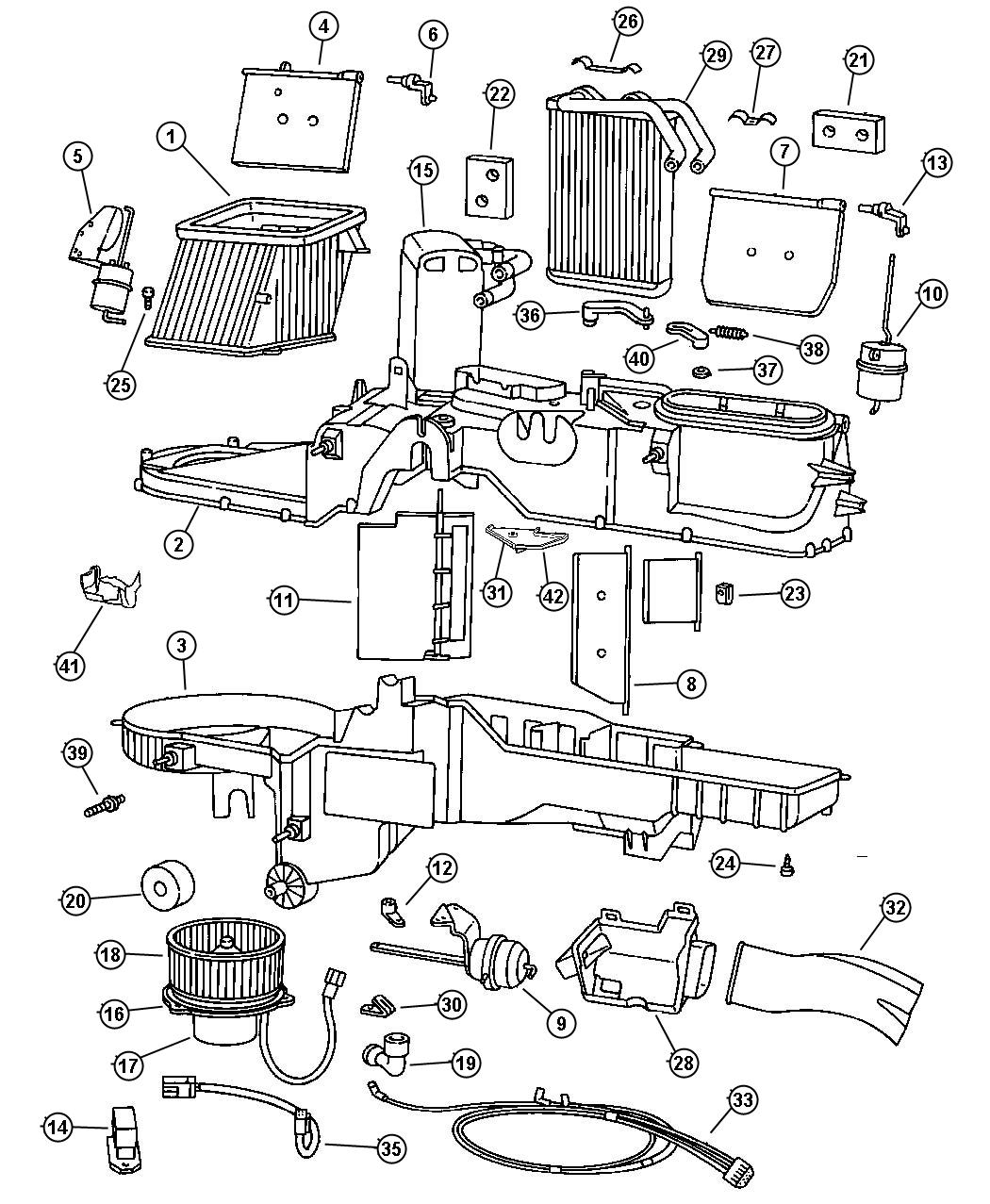 Diagram Air Conditioner and Heater Unit. for your 2000 Chrysler 300  M 