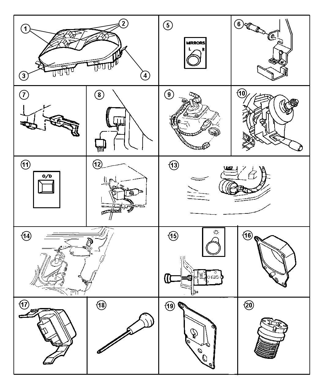 Diagram Switches. for your 1999 Dodge Dakota   