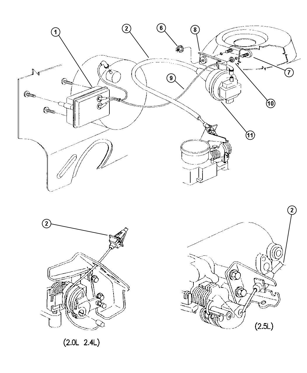 Diagram Speed Control 2.0L - 2.4L - 2.5L Engine. for your Chrysler