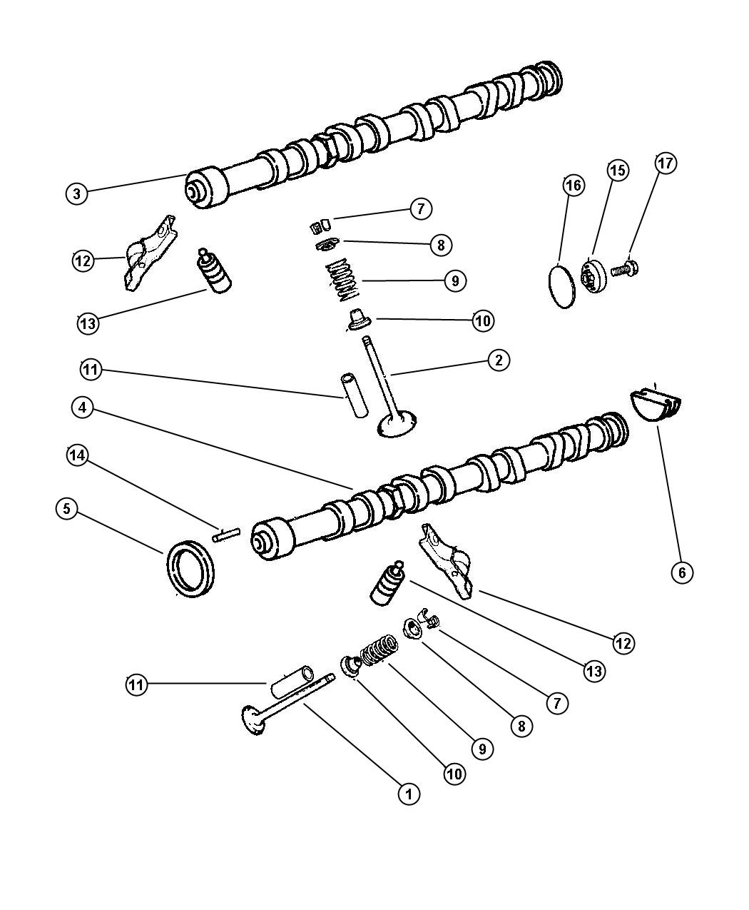 Diagram Camshaft_ Valves 2.4L 4 Cyl DOHC 16V (MPI, EDZ). for your Chrysler 300 M 