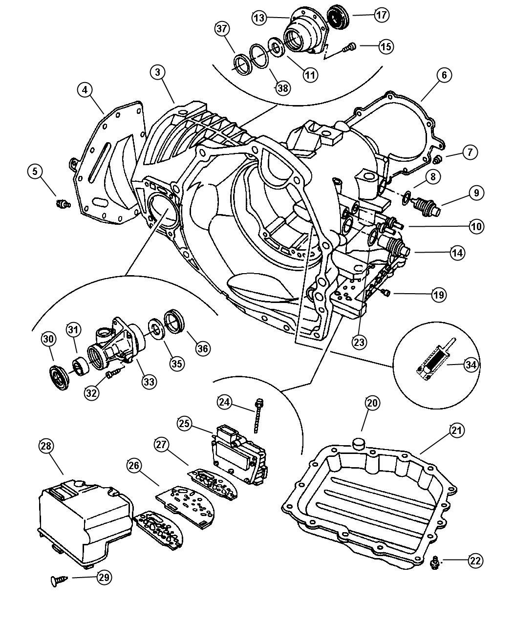 Diagram Case, Extension And Solenoid Automatic Transaxle, (DGL). for your Chrysler