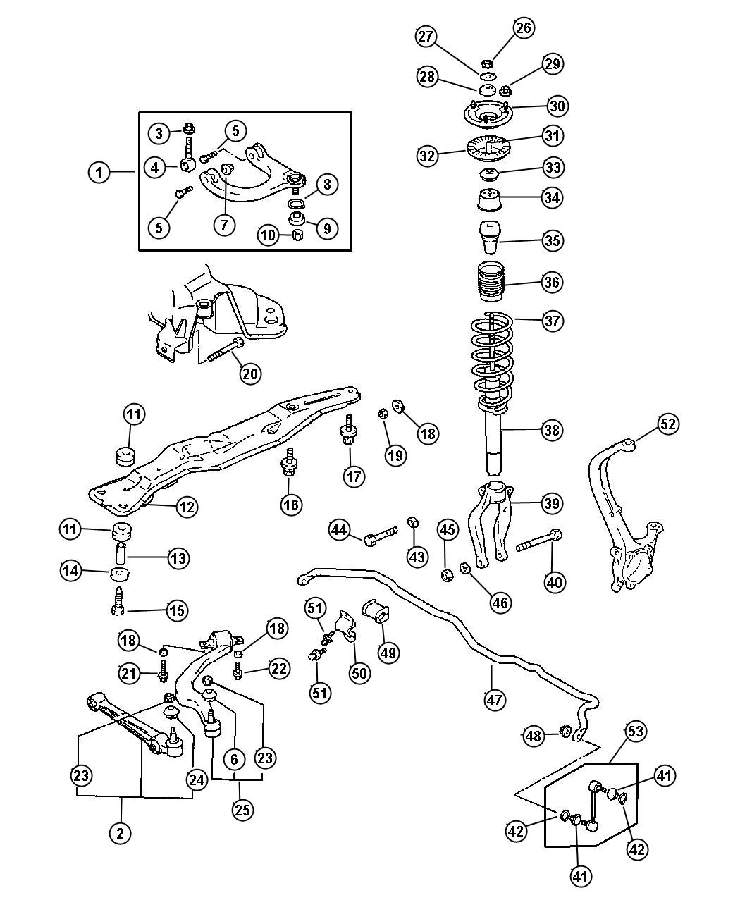 Diagram Suspension, Front And Strut And Spring. for your Chrysler