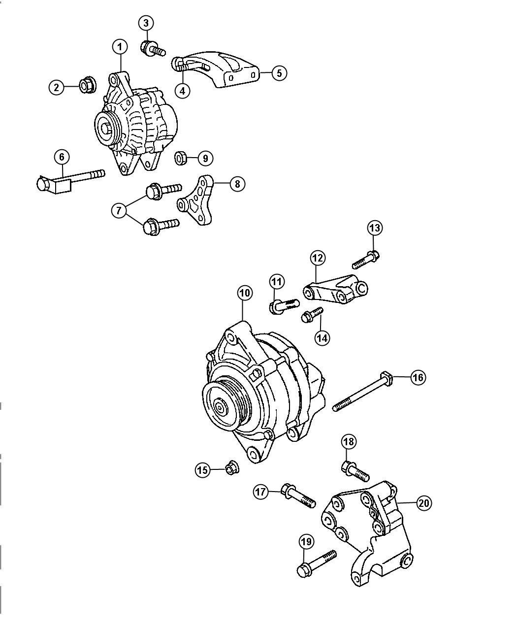 Diagram Alternator non Turbo. for your 2000 Chrysler 300  M 