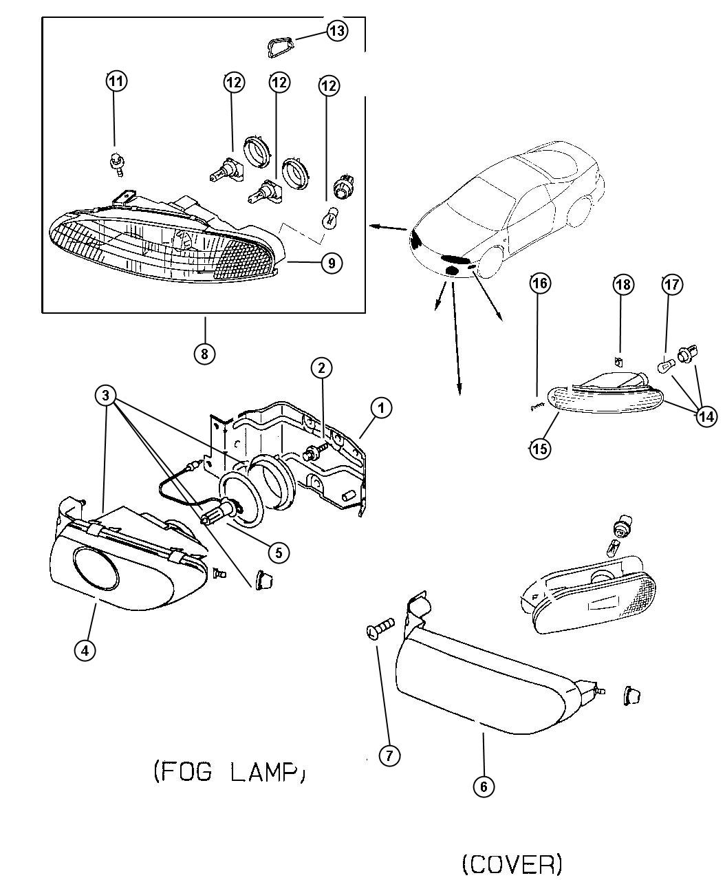 Diagram Lamps Front [Avneger]. for your Chrysler 300  M