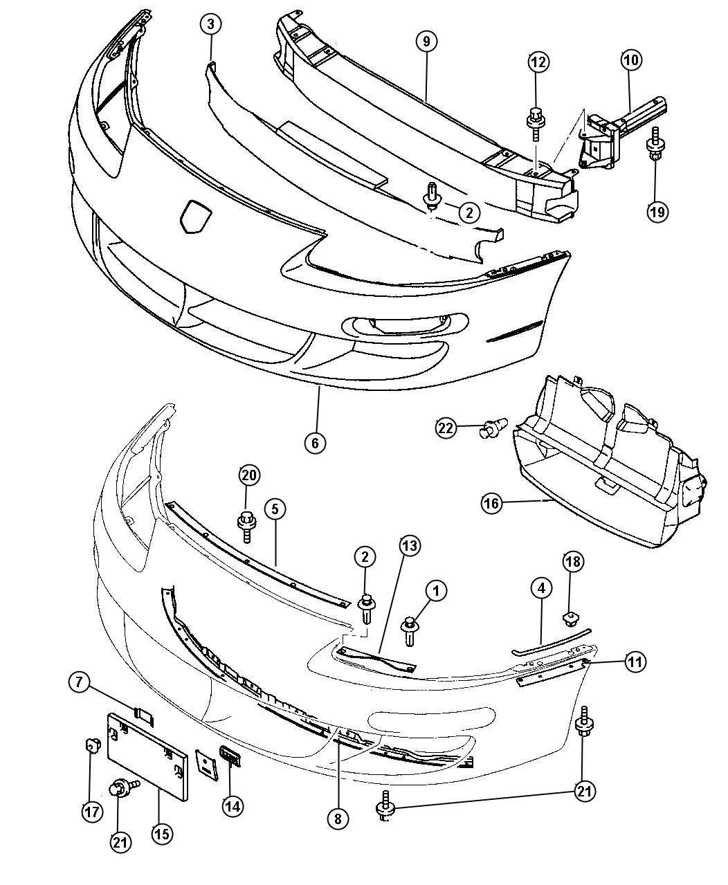 Diagram Bumper And Support, Front Avenger. for your Dodge