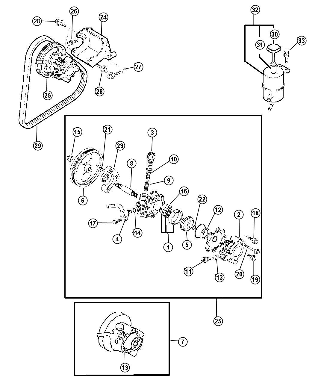 Diagram Pump, Power Steering Oil W/2.0L Engine, W/O Turbo Avenger - Sebring (FJ22), Talon (FJ24) FWD. for your Chrysler 300  M