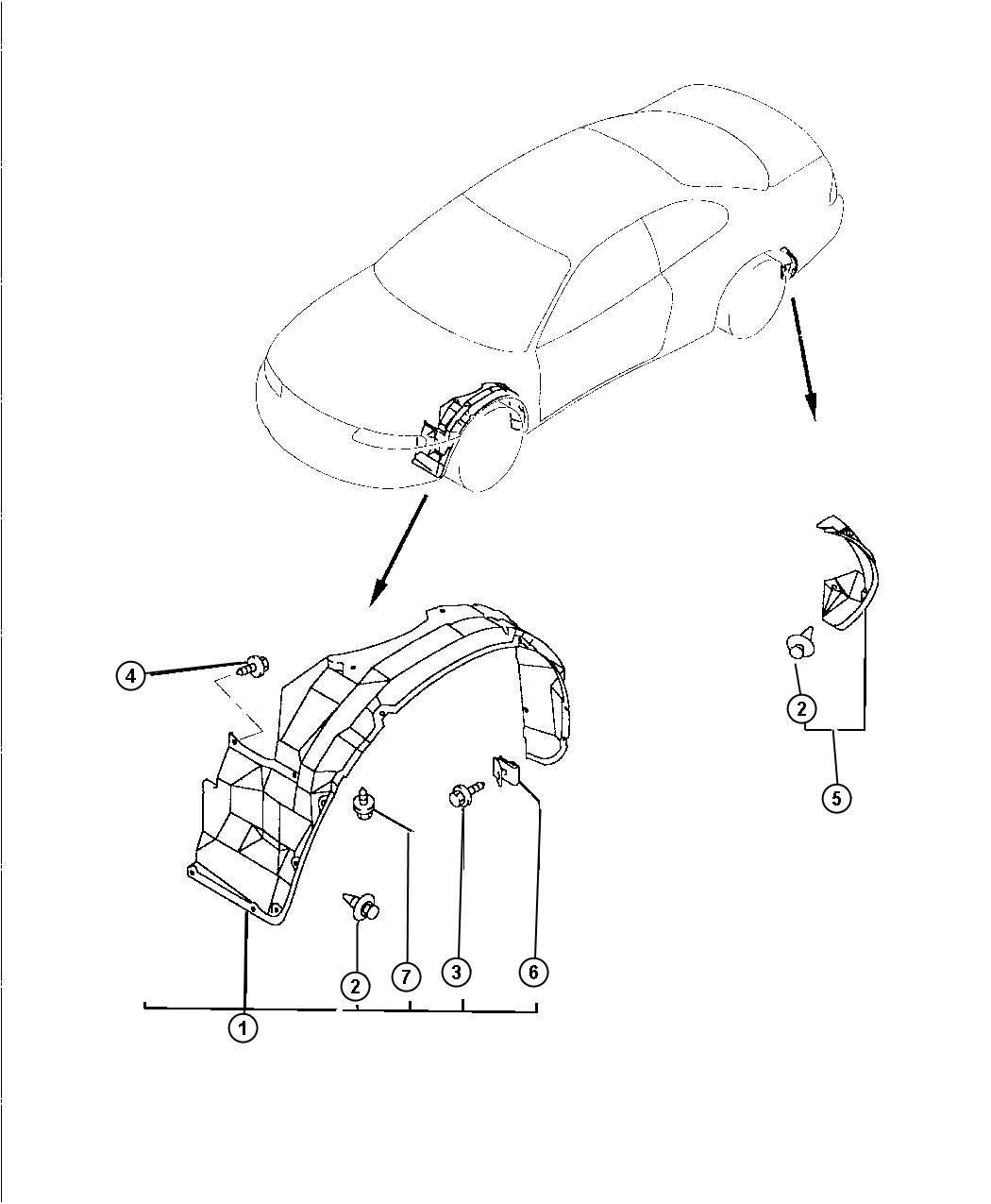 Diagram Splash Shield FJ - Sebring. for your Chrysler 300 M 